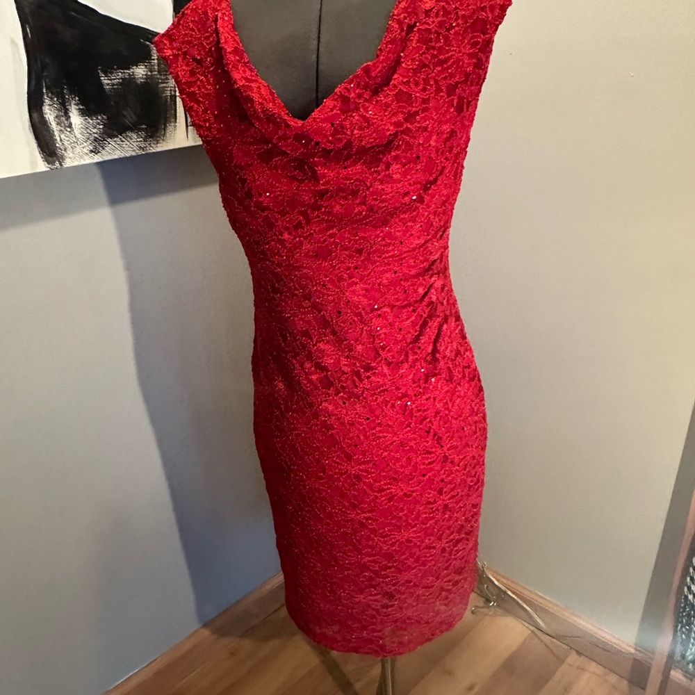 Elegant Red Lace Dress
